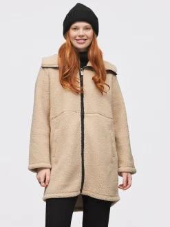 Mode Teddy Kåpe D Varm teddyfleece-kåpe